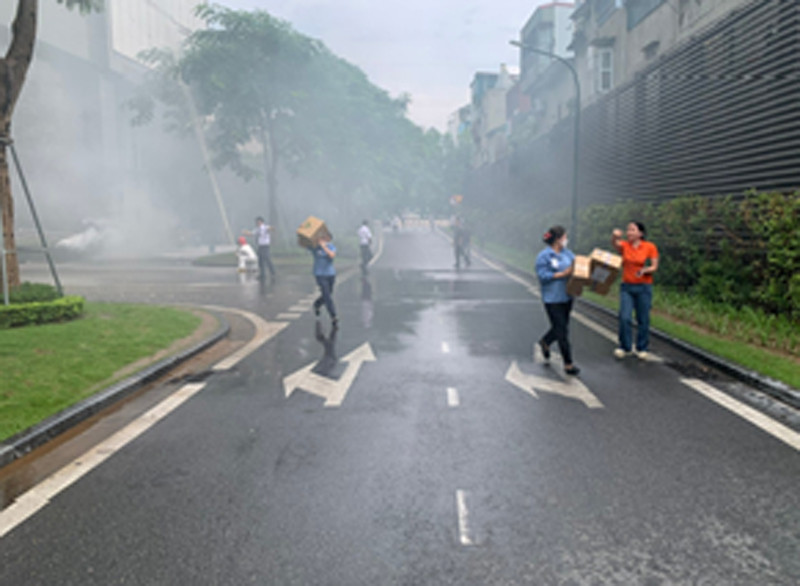 Đội chữa cháy và cứu nạn, cứu hộ khu vực số 9 phối hợp diễn tập chữa cháy, cứu nạn, cứu hộ