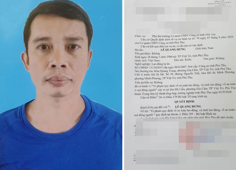 Khởi tố bị can, tạm giam Lê Quang Hưng