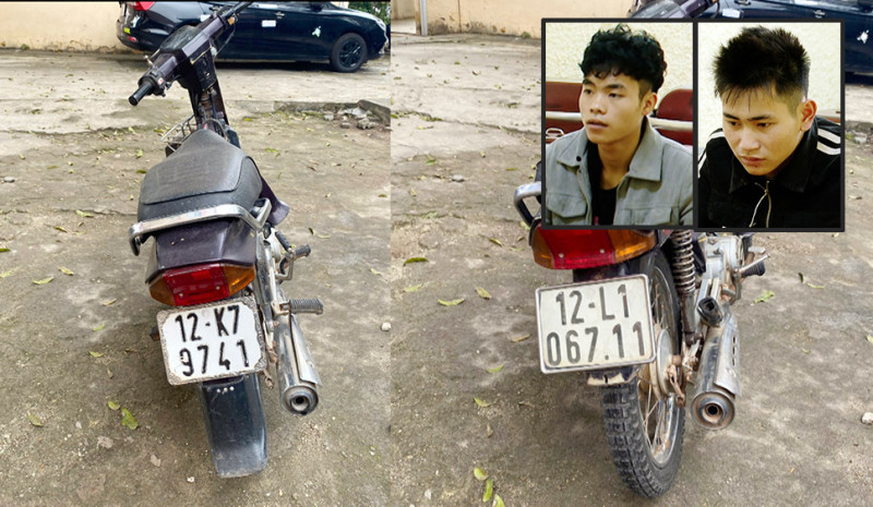 Hai đối tượng và tang vật vụ án Hai đối tượng và tang vật vụ án