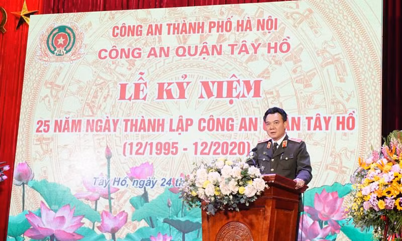 Thiếu tướng Nguyễn Anh Tuấn, Phó Giám đốc CATP phát biểu chỉ đạo tại Hội nghị