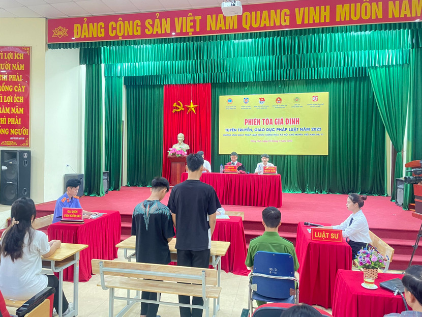 Huyện Đông Anh tổ chức “Phiên tòa giả định” tuyên truyền pháp luật năm 2023. Huyện Đông Anh tổ chức “Phiên tòa giả định” tuyên truyền pháp luật năm 2023.