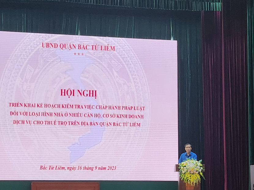 Ông Nguyễn Thường Sơn - Phó chủ tịch UBND quận Bắc Từ Liêm phát biểu chỉ đạo tại hội nghị