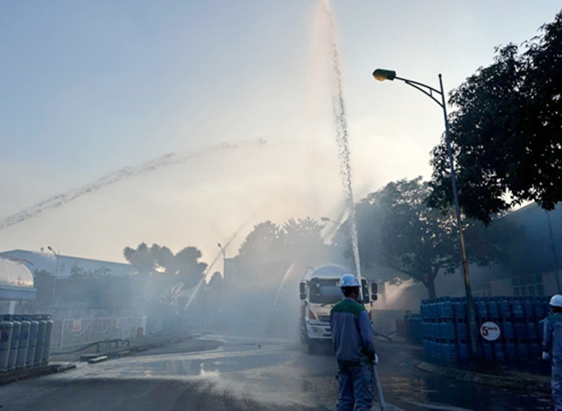 Phối hợp diễn tập phòng cháy và chữa cháy và cứu nạn, cứu hộ tại Công ty Cổ phần dầu khí An Pha