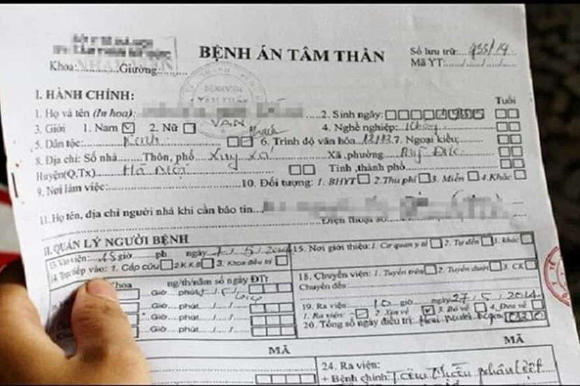 Hồ sơ bệnh án tâm thần bị cáo làm giả để trốn tội