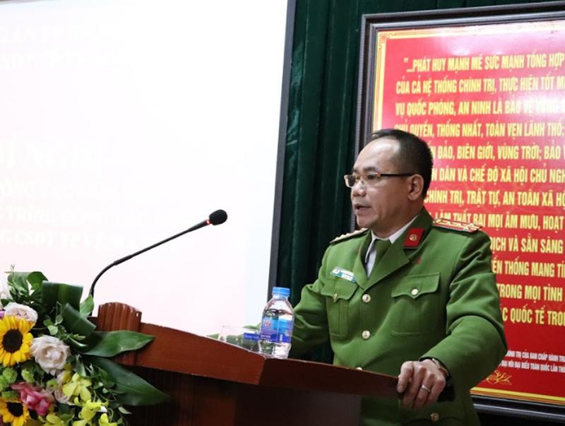 Đại tá Nguyễn Thanh Tùng, Phó Giám đốc CATP phát biểu chỉ đạo tại hội nghị