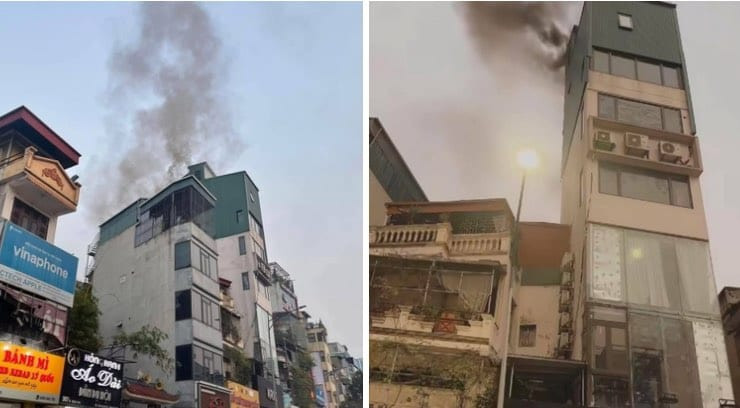 Đám cháy trên tầng tum ngôi nhà 4 tầng Đám cháy trên tầng tum ngôi nhà 4 tầng