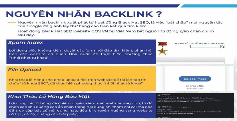 Nguyên nhân để tin tặc khai thác chèn backlink
