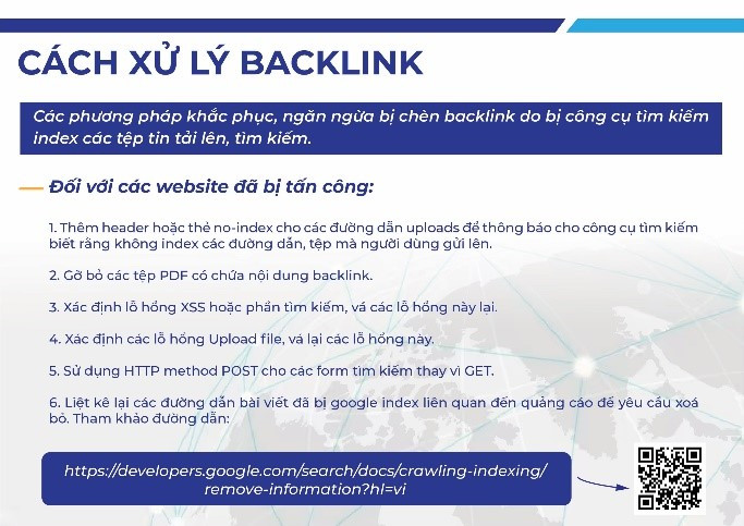 Cách xử lý backlink đối với các website đã bị tấn công do bị công cụ tìm kiếm index các tệp tin tải lên, tìm kiếm