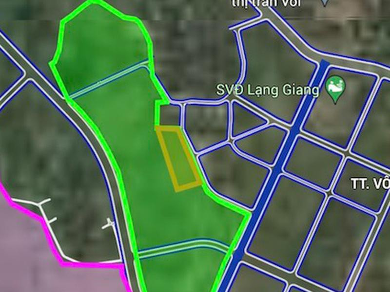 Quy hoạch công viên rộng gần 40 ha (phần màu xanh lá cây) tại khu vực bãi rác Bờ Đầm sẽ được khởi công xây dựng vào năm 2022