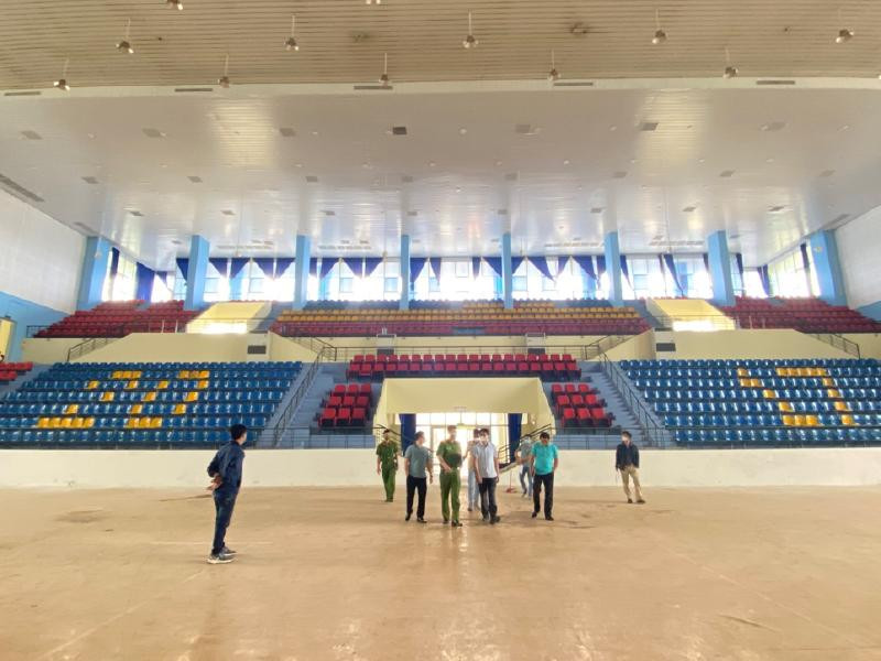 Đoàn kiểm tra ghi nhận công tác phòng cháy, chữa cháy tại Nhà thi đấu Gia Lâm