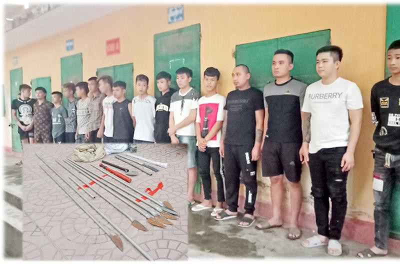 Nhóm đối tượng mang hung khí giải quyết mâu thuẫn bị Công an phát hiện, xử lý