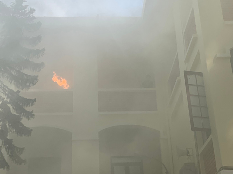 Đám cháy giả định tại phòng học Đám cháy giả định tại phòng học