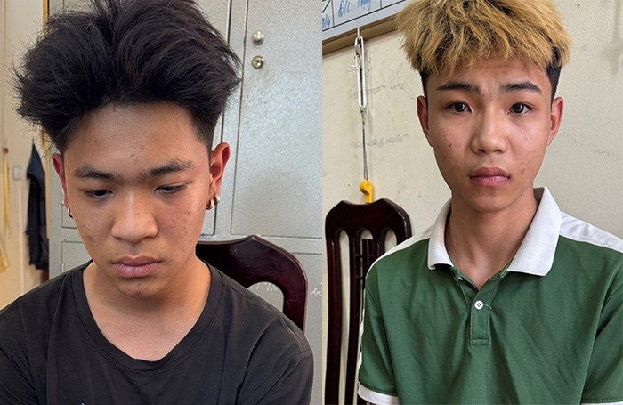 Hai đối tượng Toàn và Thanh tại cơ quan Công an