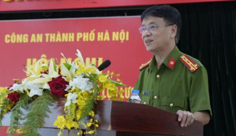 Đại tá Trần Ngọc Dương, Phó Giám đốc CATP Hà Nội phát biểu chỉ đạo tại hội nghị