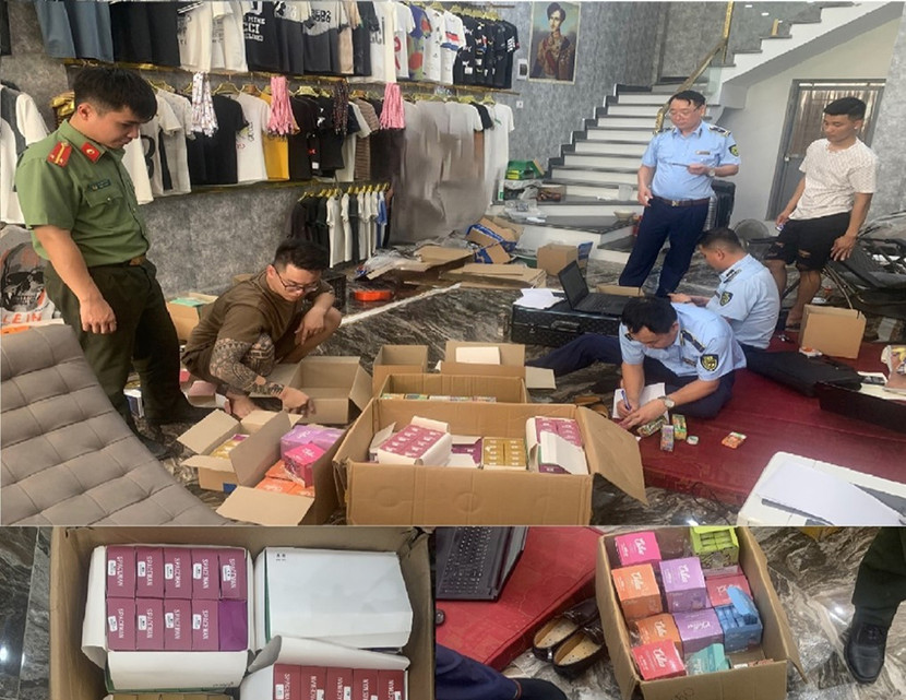 Cơ quan chức năng kiểm đếm số tang vật Cơ quan chức năng kiểm đếm số tang vật