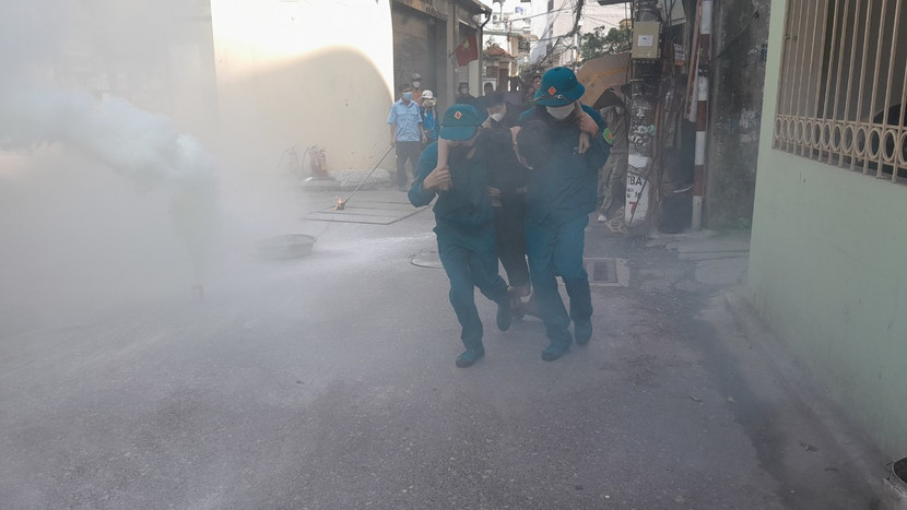 Các lực lượng được huy động thực tập phương án PCCC và CNCH Các lực lượng được huy động thực tập phương án PCCC và CNCH