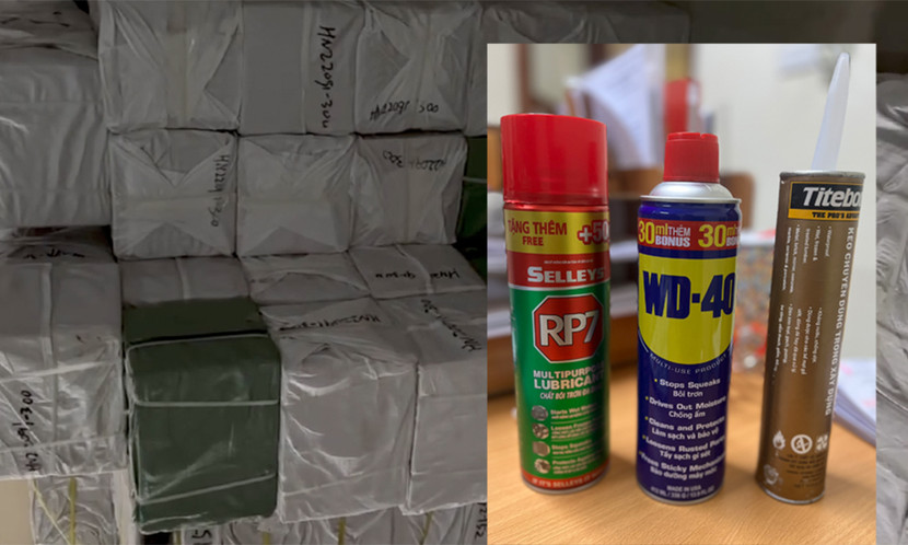 Mẫu sản phẩm keo Titebond giả bị cơ quan Công an thu giữ Mẫu sản phẩm keo Titebond giả bị cơ quan Công an thu giữ