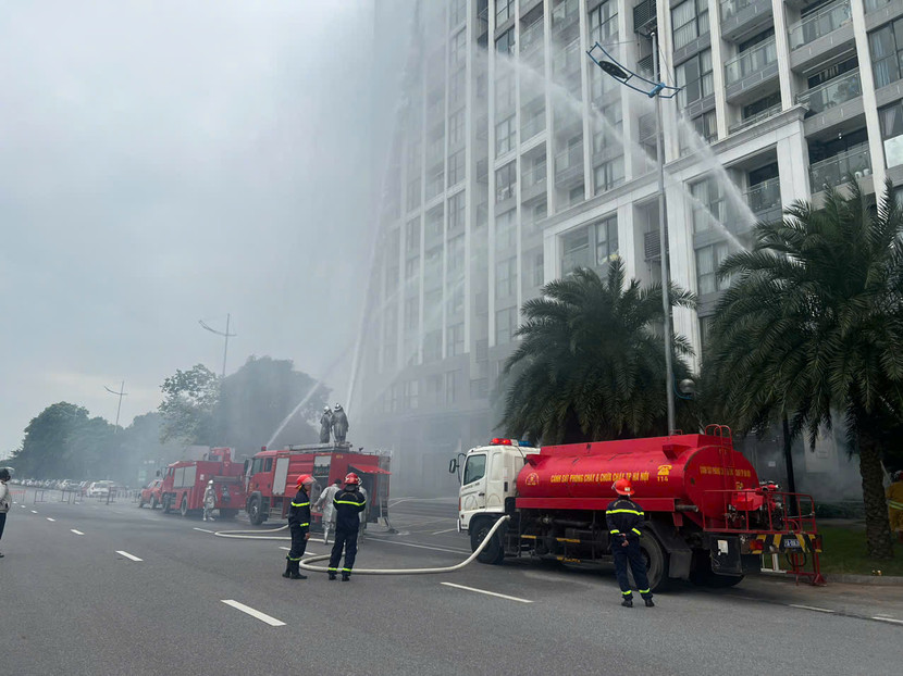 Lực lượng Cảnh sát PCCC và CNCH triển khai CBCS và phương tiện thực tập phương án