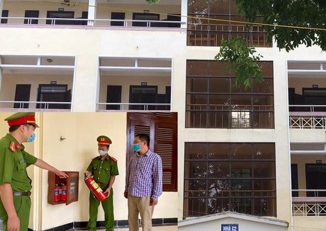 Lực lượng Cảnh sát PCCC và CNCH - Công an thị xã Sơn Tây kiểm tra công tác đảm bảo an toàn PCCC tại khu cách ly tập trung