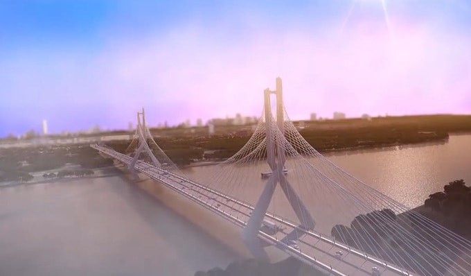 Phối cảnh cầu Tứ Liên Phối cảnh cầu Tứ Liên