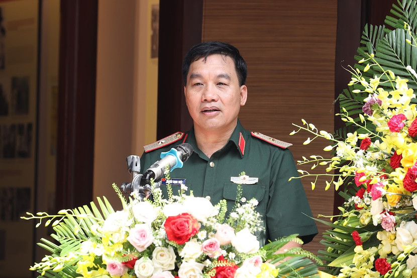 Thiếu tướng Nguyễn Trọng Thiện, Phó Chủ nhiệm Tổng cục Hậu cần - Kỹ thuật phát biểu tại lễ kỷ niệm Thiếu tướng Nguyễn Trọng Thiện, Phó Chủ nhiệm Tổng cục Hậu cần - Kỹ thuật phát biểu tại lễ kỷ niệm