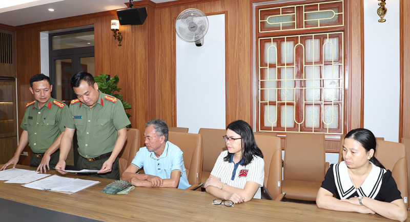 Cơ quan Công an làm việc với các đối tượng liên quan