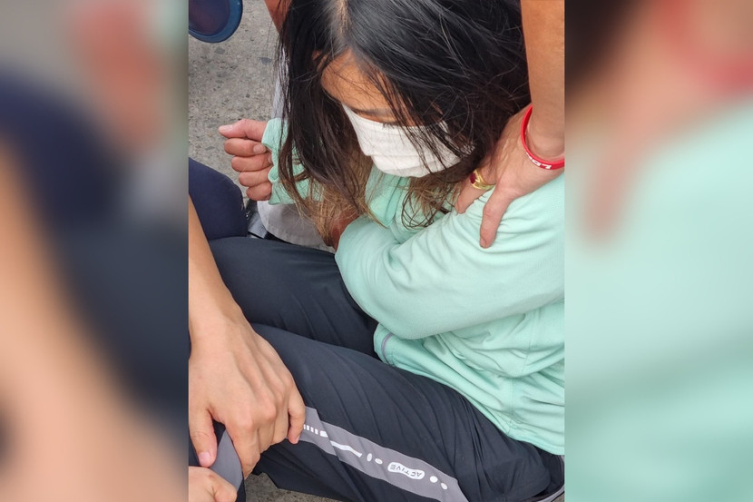 Người phụ nữ có ý định dại đột đã được CSGT kịp thời ngăn chặn