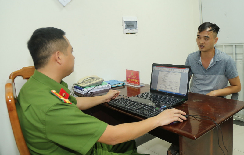 Đối tượng Nguyễn Văn Cương làm việc tại cơ quan Công an