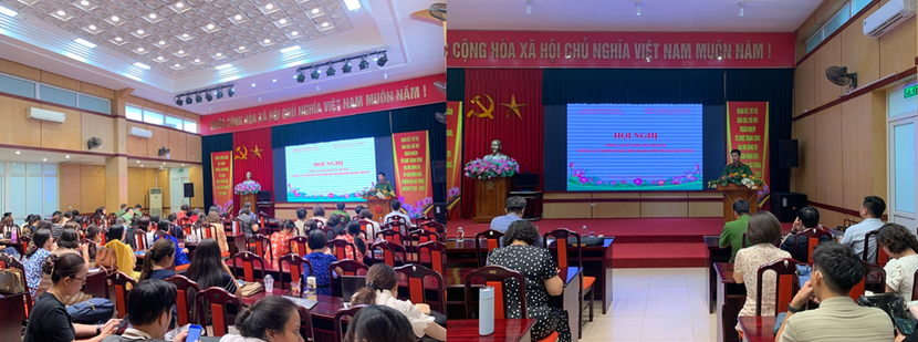 Cán bộ Đội Chữa cháy và CNCH khu vực số 9 phổ biến kỹ năng về an toàn cháy, nổ cho giáo viên, ban phụ huynh tại hội nghị