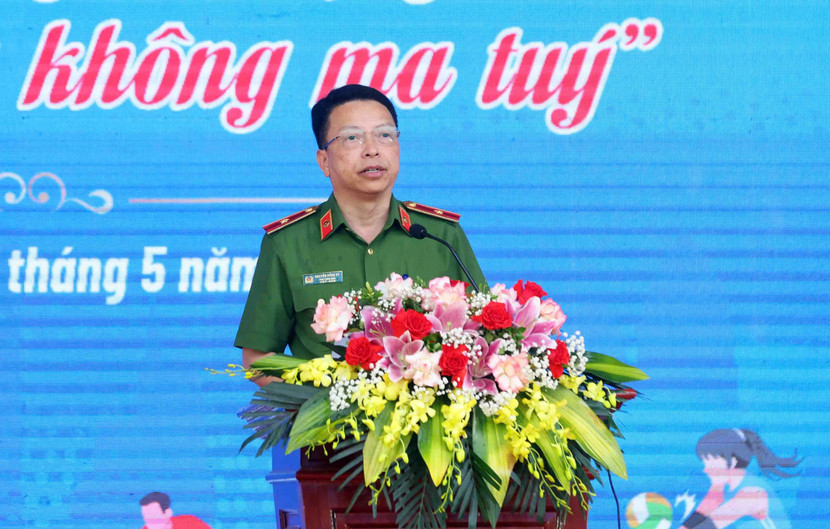 Thiếu tướng Nguyễn Hồng Ky - Phó Giám đốc CATP Hà Nội phát biểu tại Lễ phát động