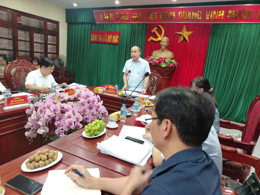 Trung tướng Nguyễn Thanh Tùng - Ủy viên Ban Thường vụ Thành uỷ, Bí thư Đảng uỷ, Giám đốc CATP Hà Nội phát biểu chỉ đạo tại buổi làm việc