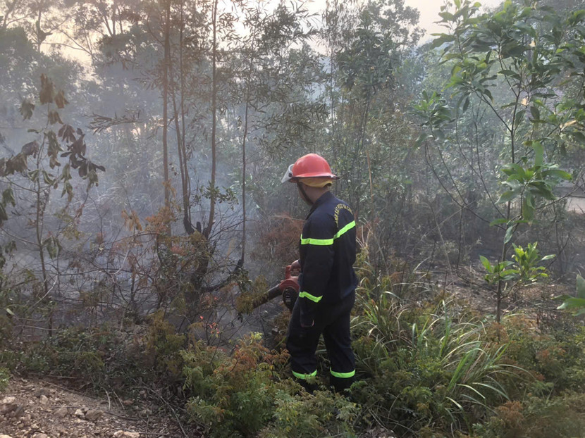 Lực lượng Cảnh sát PCCC và CNCH khống chế đám cháy rừng
