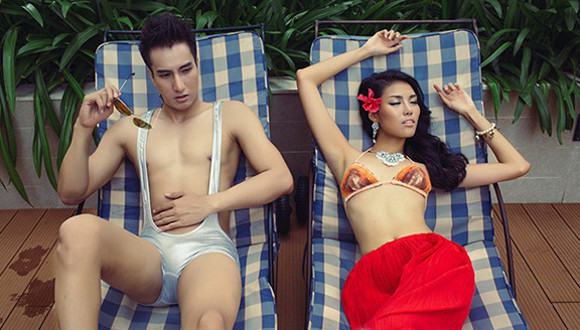 Siêu mẫu Lan Khuê nóng bỏng với bikini đan len ảnh 4