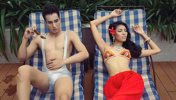 Siêu mẫu Lan Khuê nóng bỏng với bikini đan len ảnh 4