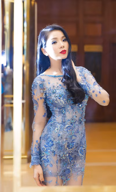 Lệ Quyên nửa kín nửa hở trong bộ đầm xuyên thấu ảnh 6