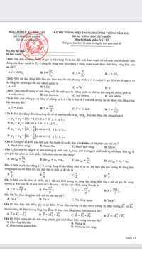 Đáp án gợi ý 9 đề thi minh họa kỳ thi tốt nghiệp THPT 1023