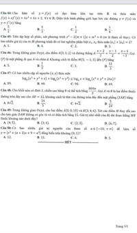 Đáp án gợi ý 9 đề thi minh họa kỳ thi tốt nghiệp THPT 1023