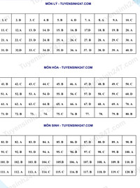 Đáp án gợi ý 9 đề thi minh họa kỳ thi tốt nghiệp THPT 1023