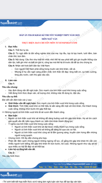 Đáp án gợi ý 9 đề thi minh họa kỳ thi tốt nghiệp THPT 1023