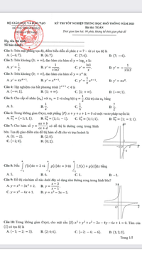 Đáp án gợi ý 9 đề thi minh họa kỳ thi tốt nghiệp THPT 1023