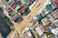 Nhìn từ flycam tuyến đường mới với loạt nhà 