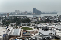 Nhìn từ flycam công trường dự án trung tâm thương mại khủng nhìn thẳng ra hồ Tây