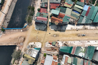 Nhìn từ flycam tuyến đường mới với loạt nhà 