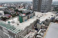 Nhìn từ flycam công trường dự án trung tâm thương mại khủng nhìn thẳng ra hồ Tây