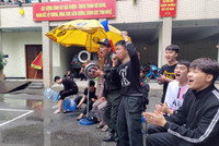 Chiến sỹ Cảnh sát cơ động Thủ đô tranh tài đấu bóng chuyền đầu Xuân Quý Mão