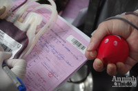 Thanh niên Công an Thủ đô không ngại mưa lạnh tiếp tục hành trình hiến máu cứu người