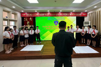 Cảnh sát cơ động Hà Nội hướng dẫn học sinh tiểu học kỹ năng phòng chống bạo lực học đường