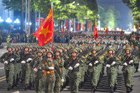 Những hình ảnh tuyệt đẹp tại buổi tổng hợp luyện lần 1 diễu binh, diễu hành ở quảng trường Ba Đình