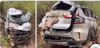 Xe ô tô con lao xuống vách núi bẹp rúm, cả gia đình thoát chết thần kỳ
