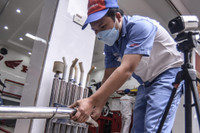 Cận cảnh điểm đo khí thải, hỗ trợ đổi xe máy cũ lấy xe mới ở Hà Nội